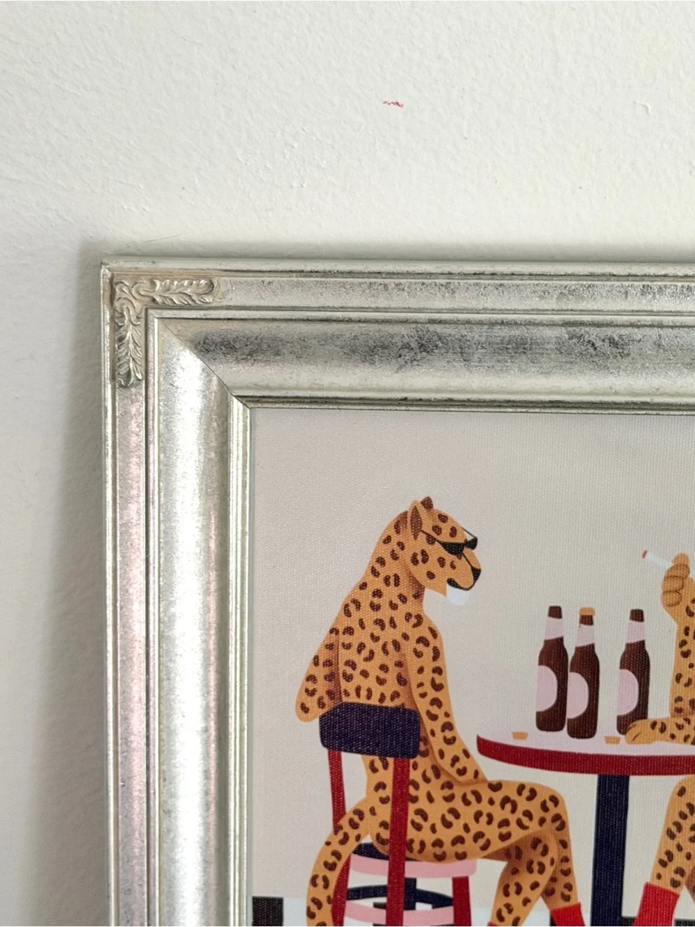 Cheetah Girls Night Drinking Smoking Quirky Animal Canvas Art Print Framed Art